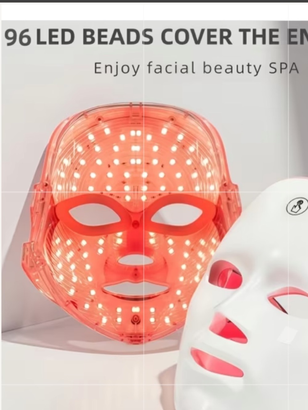 🔴🟣🟡🔵 WHITE 96 LED BEADS FACIAL SKINCARE MASK ~ CORDLESS❗️ 🔵🟡🟣🔴 - Picture 3 of 7